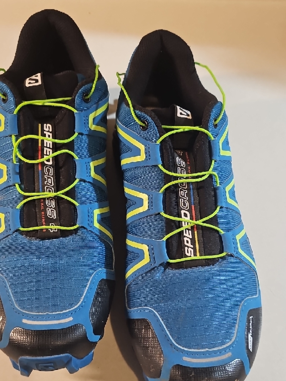 Speed Cross 4 Salomon Men's Blue Trail Running Shoes with Neon Green Accents - Picture 5 of 7